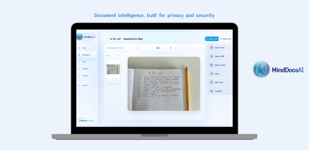 MindDocs AI desktop document viewer